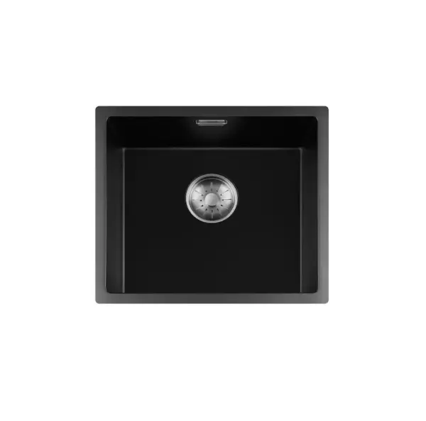 Lorreine BQ series sink 44x41cm undermount black with stainless steel plug 40BQ37-FU-INOX