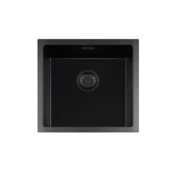 Lorreine BQ series sink 45x45cm top-mount black with black plug 40BQ-T