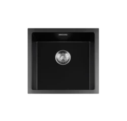 Lorreine BQ series sink 45x45cm top-mount black with stainless steel plug 40BQ-T-INOX