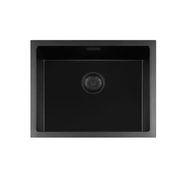 Lorreine BQ series sink 55x45cm top-mount black with black plug 50BQ-T