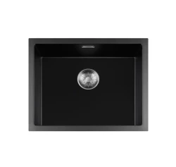 Lorreine BQ series sink 55x45cm top-mount black with stainless steel plug 50BQ-T-INOX