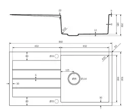 Lorreine BQ series sink 96x50cm top-mount black with black plug 45BQ44DB-T