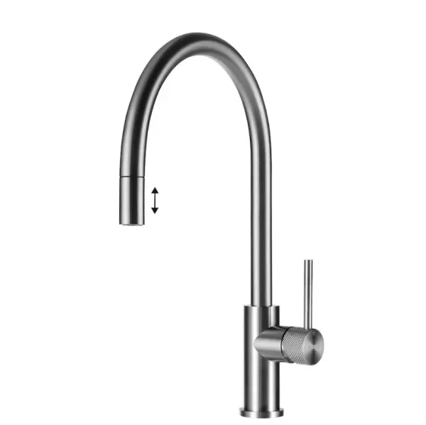 Lorreine Aire Luxx full stainless steel kitchen tap with pull-out spout and swivel AIRE-XX