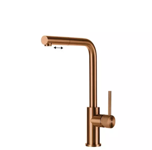 Luxury Tweed Royal kitchen tap PVD copper with rotatable and removable spout TWEED-COPPER-XX