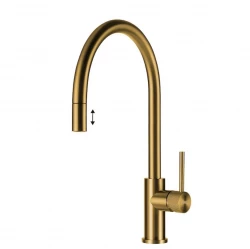 Lorreine Royal Aire gold kitchen tap with pull-out spout AIRE-GOLD-XX