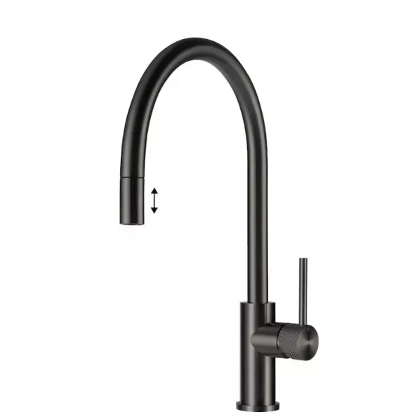 Lorreine Royal Aire gun metal kitchen tap with pull-out spout AIRE-GUNMETAL-XX