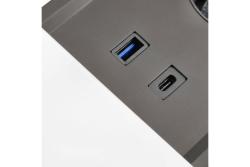 PRESTINO recessed desktop extension cable, 2x schuko socket, USB A+C, RJ45, HDMI, cable 1.5m, silver 1208958676