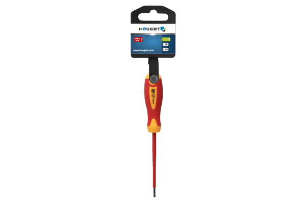 Hoegert Insulated slotted screwdriver 3 x 100 mm 1000 V S2 steel 1208960018