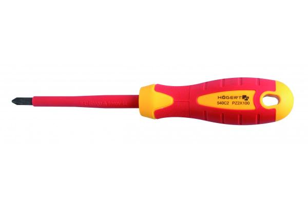 Hoegert Insulated screwdriver PZ0 60 mm 1000 V S2 steel 1208960024