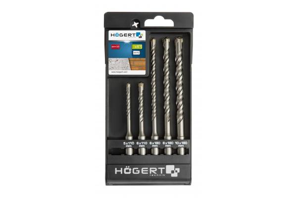 Hoegert Masonry drill bit SDS+ 5 pcs set: 3 x 6 mm 8 mm 10 mm 1208961717