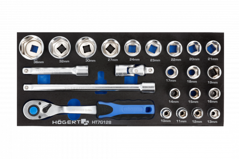 Hoegert Sockets set with ratchet handle 1208962038