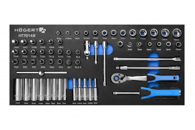 Hoegert Sockets set with ratchet handle 1208962055