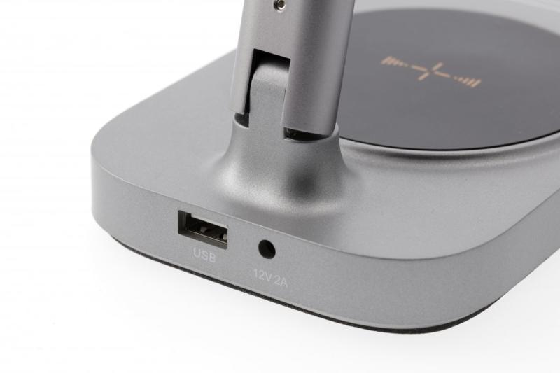 Decor Desktop lamp Bressi 8W 450lm AC220-240V 3-CCT Wireless Charging USB PF>0 5 RA>80 Grey 1208962480