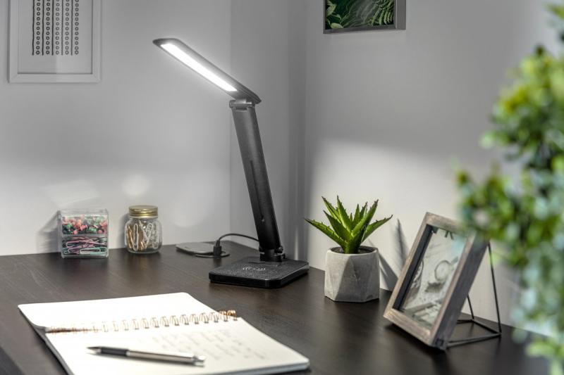 Decor IZUKA LED desk lamp 6W 400lm AC220-240V 50/60Hz CCT inductive charger black 1208962497