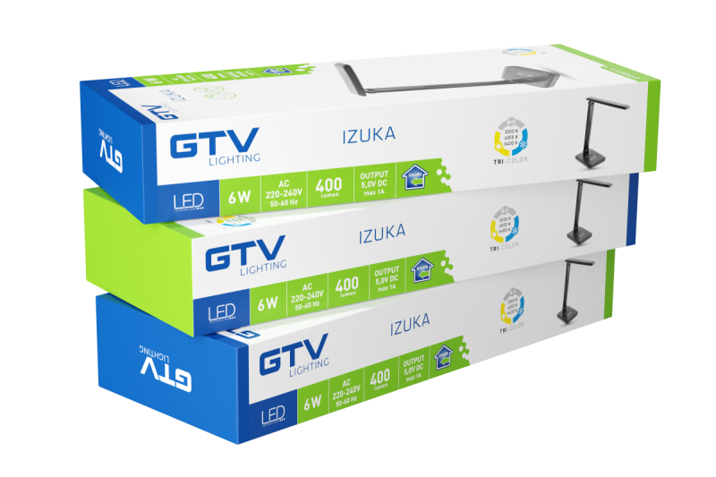 Decor IZUKA LED desk lamp 6W 400lm AC220-240V 50/60Hz CCT inductive charger black 1208962497