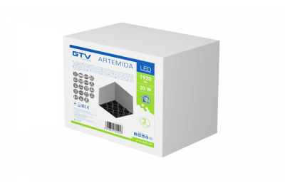 Decor LED fixture ARTEMIDA 20W 1920lm AC220-240V 50/60 Hz PF>0 9 Ra≥80 IP20 IK08 4000K 38° square black 1208962642