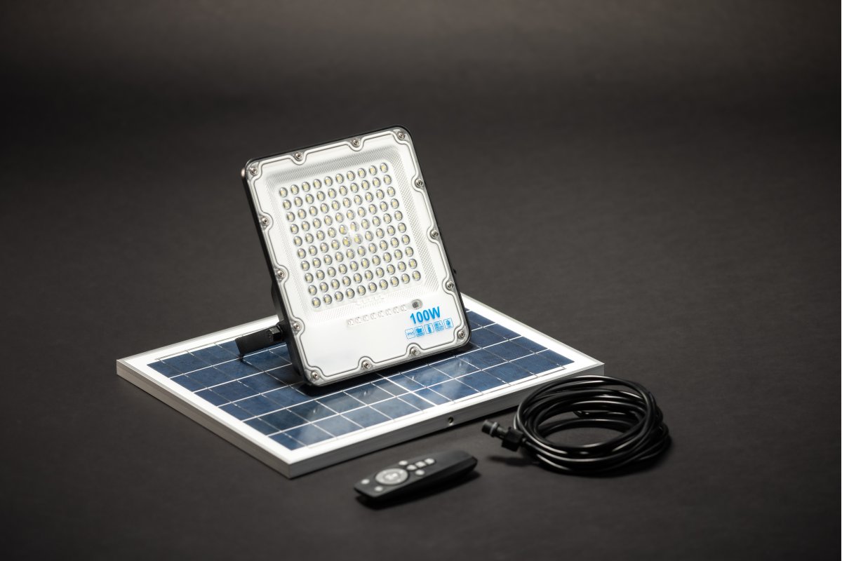 Solar LED floodlight BRAVOS, 100W, 1000lm, 6400K, IP65, 120°, solar panel, remote control, 3y 1208962681 - Productafbeelding 10