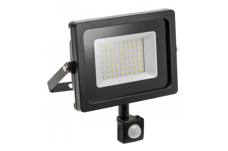 LED floodlight iNEXT with motion sensor 50W 4000lm, PF>0,9, RA>80, IP65, 120°, 6400K, black body 1208962862