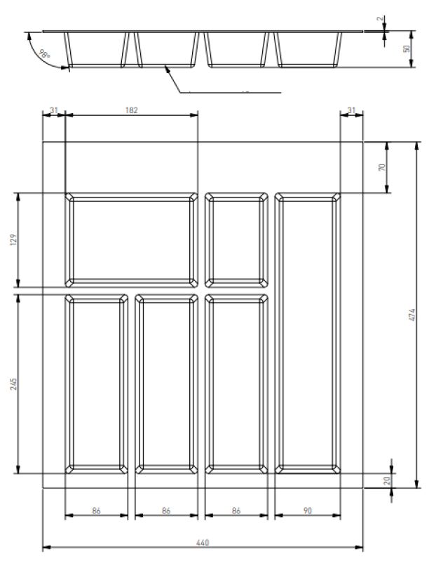 Decor Cutle Cutlery Tray Insert for Kitchen Drawer 500 Anthracite 1208966376