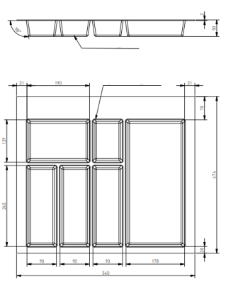 Decor Cutlery Tray Insert for Kitchen Drawer 600 White 1208966377