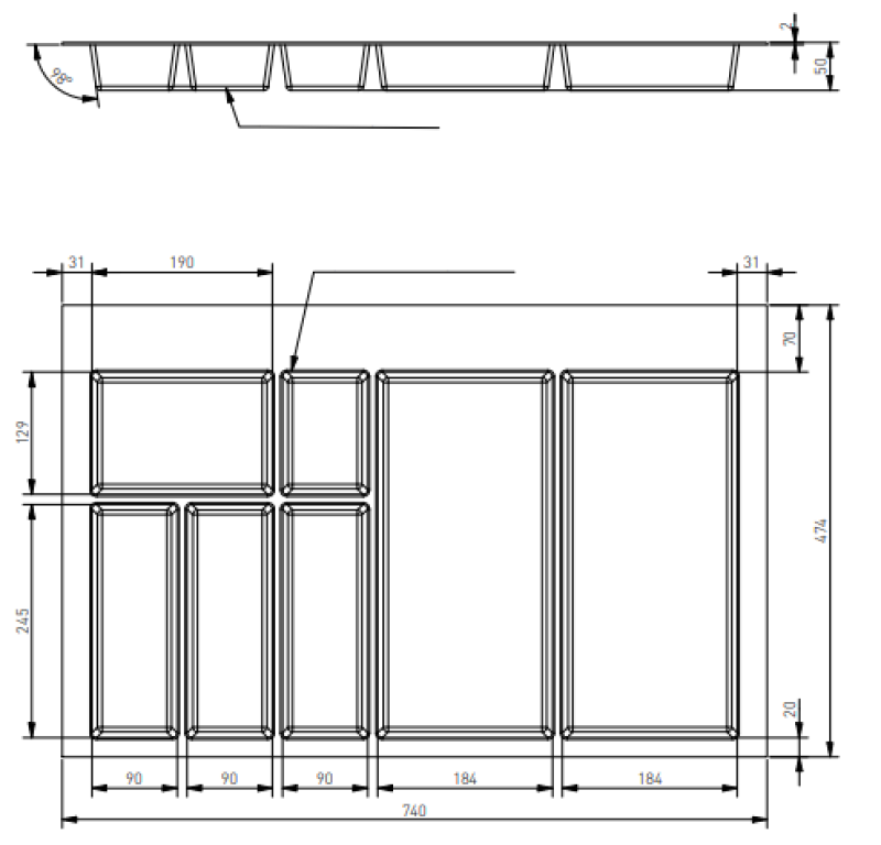 Decor Cutle  Kitchen Insert for Drawer 800 Axispace  White 1208966379