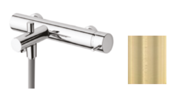 Waterevolution Flow bath mixer with hand shower set PVD brushed light gold T130WGE