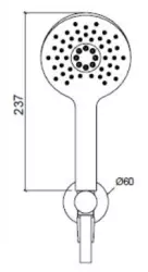 Waterevolution Flow round hand shower set complete with wall connection brass - 3 modes - T1621RLE