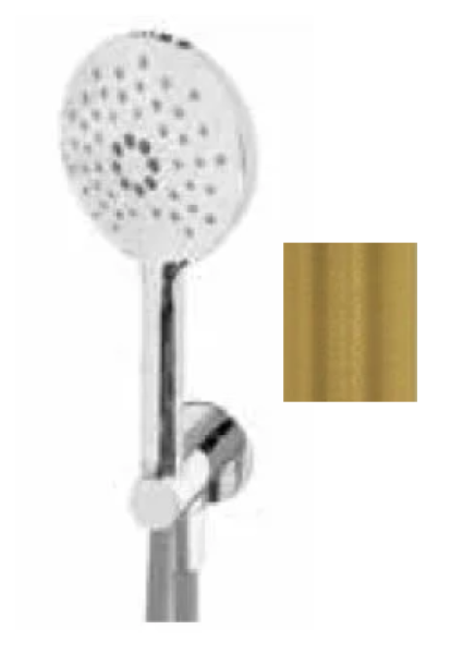 Waterevolution Flow round hand shower set complete with wall connection brass - 3 modes - T1621RLE