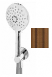 Waterevolution Flow round hand shower set complete with wall connection copper T1621RCPE