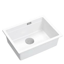 Quadri Newport II white granite undermount sink white 560x450 mm 1208966922