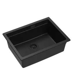 Quadri Newport II granite undermount black sink 560x450 mm incl. black drain cap 1208966924