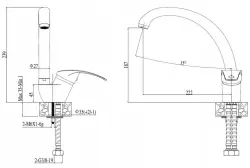 Quadri white kitchen faucet set with built-in soap dispenser and adjustable white basket 1208966928