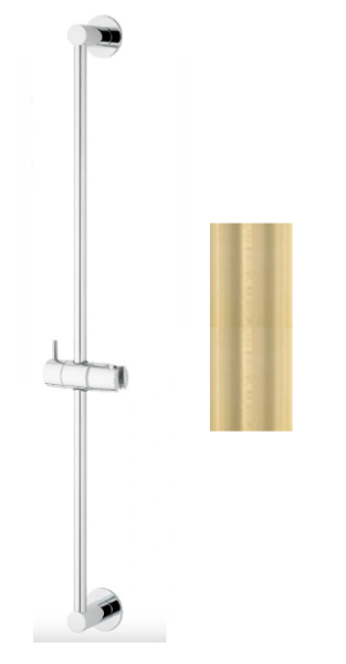 Waterevolution Flow slide bar 800mm PVD Light Gold T1660WGE