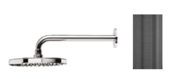 Waterevolution Flow overhead shower 250mm with wall connection PVD Gun Metal T164125GME