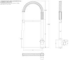 Waterevolution Flow semi-professional kitchen faucet brass with column and spring T157LE