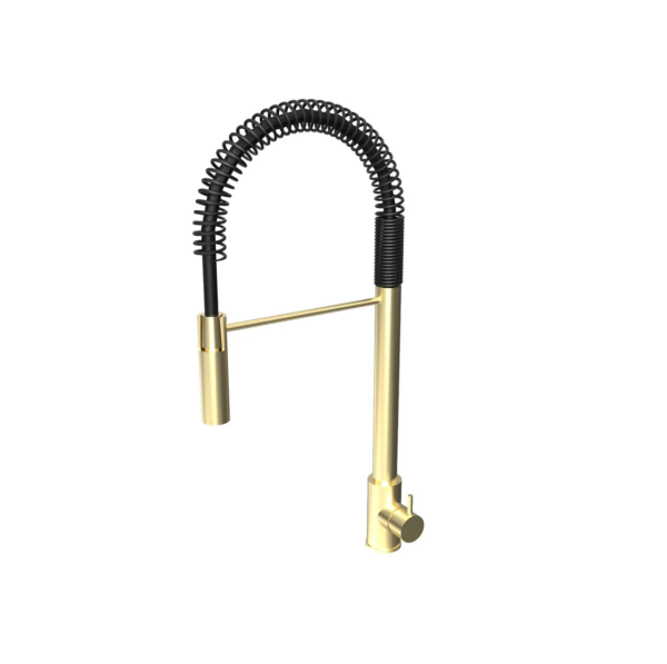 Waterevolution Flow semi-professional kitchen faucet brass with column and spring T157LE