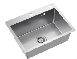 Quadri Dixton 60 stainless steel sink 580x450 mm with tap hole and accessories 1208967194