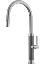 Franke Mythos Masterpiece Kitchen Faucet Stainless Steel with J-Spout and Pull-Out Spray Head - 115.0711.554