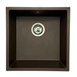 GraniteMy Universal granite café sink 40x40 cm top-mounted, undermount and flush-mount with stainless steel plug 1208967212