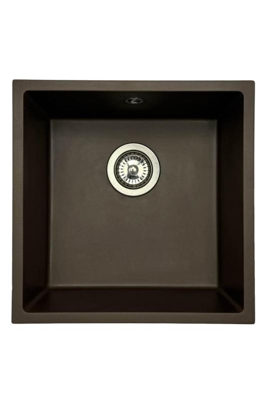 GraniteMy Universal granite café sink 40x40 cm top-mounted, undermount and flush-mount with stainless steel plug 1208967212