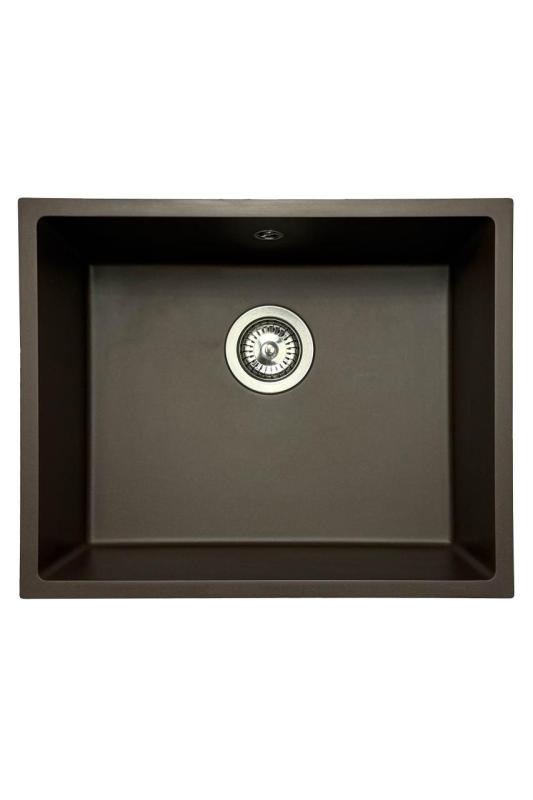 GraniteMy Universal granite café sink 50x40 cm top-mounted, undermount and flush-mount with stainless steel plug 1208967227