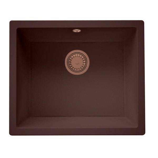 GraniteMy Universal granite café sink 50x40 cm top-mounted, undermount and flush-mount with copper plug 1208967229