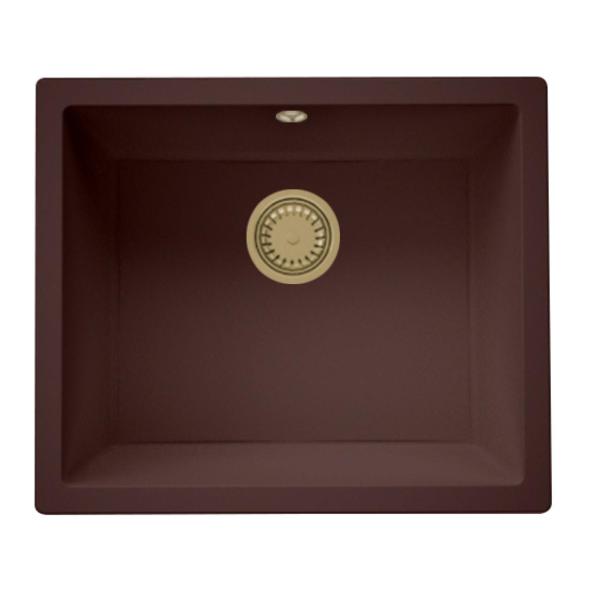 GraniteMy Universal granite café sink 50x40 cm top-mounted, undermount and flush-mount with golden plug 1208967230