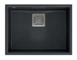 Quadri Quadrangle anthracite undermount granite sink 55x42cm with stainless steel plug 1208967273