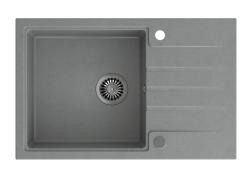 Quadri Cardigan grey granite inset sink with drainer reversible 78x50cm 1208967382