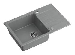 Quadri Cardigan grey granite inset sink with drainer reversible 78x50cm 1208967382