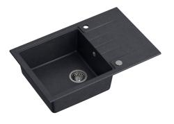 Quadri Cardigan anthracite granite inset sink with drainer reversible 78x50cm 1208967383