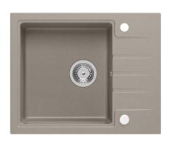 Quadri Cardigan taupe granite inset sink with drainer reversible 62x50cm 1208967393