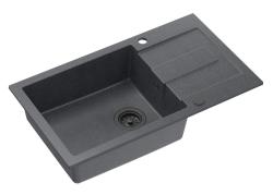 Quadri Sutton XL anthracite granite inset sink with reversible drainer 78x45cm with black plug 1208967494