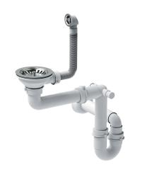 Quadri London stainless steel drain set sink including stainless steel overflow 1208967547